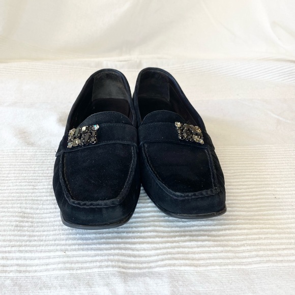 Stuart Weitzman Black Suede Loafers - Picture 7 of 16